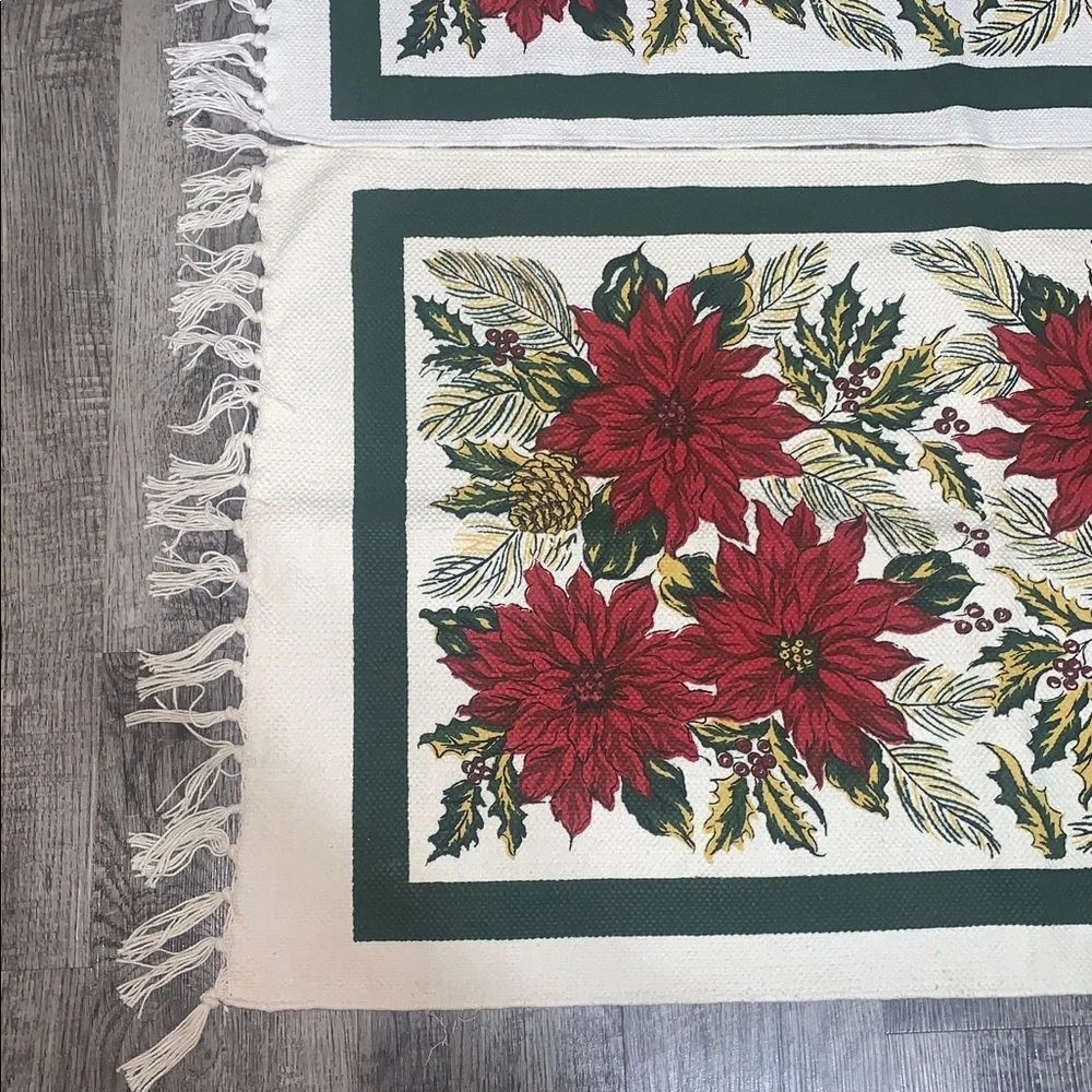 Poinsettias Door Mats - Set of 2